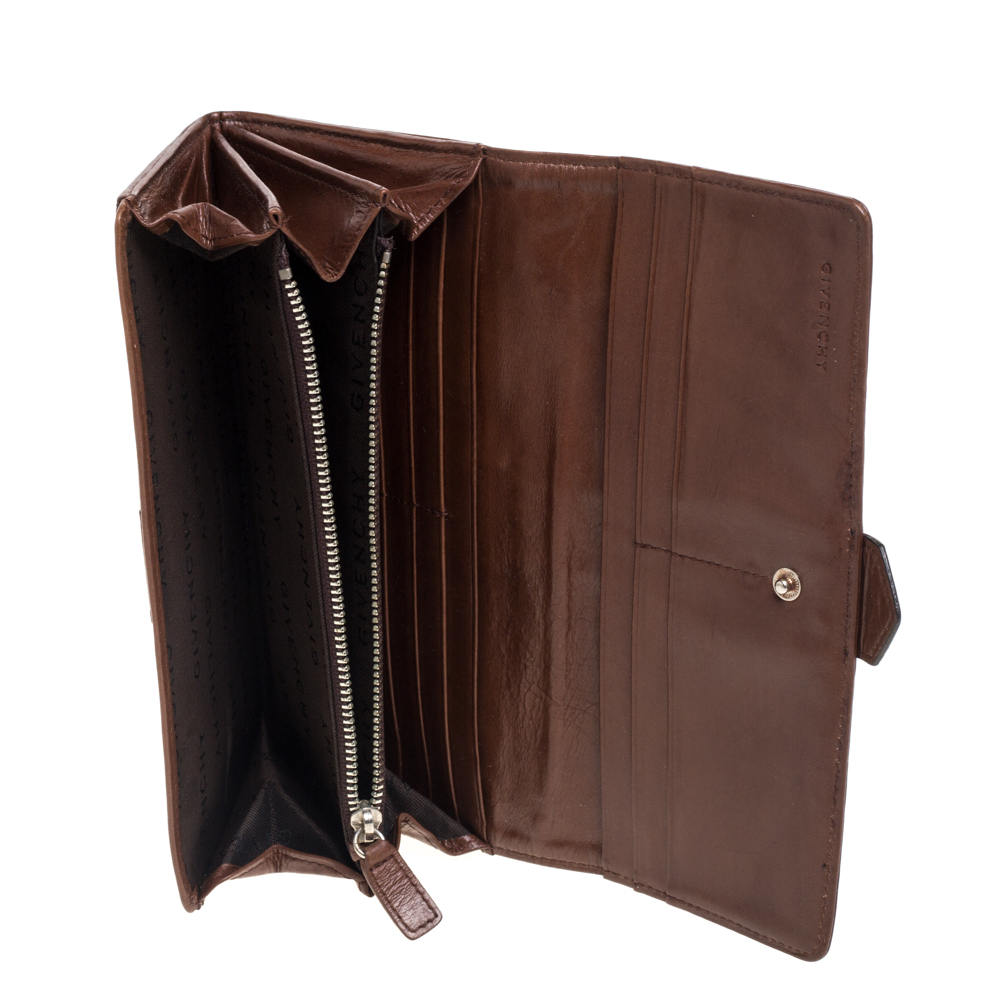 

Givenchy Brown Leather Flap Continental Wallet