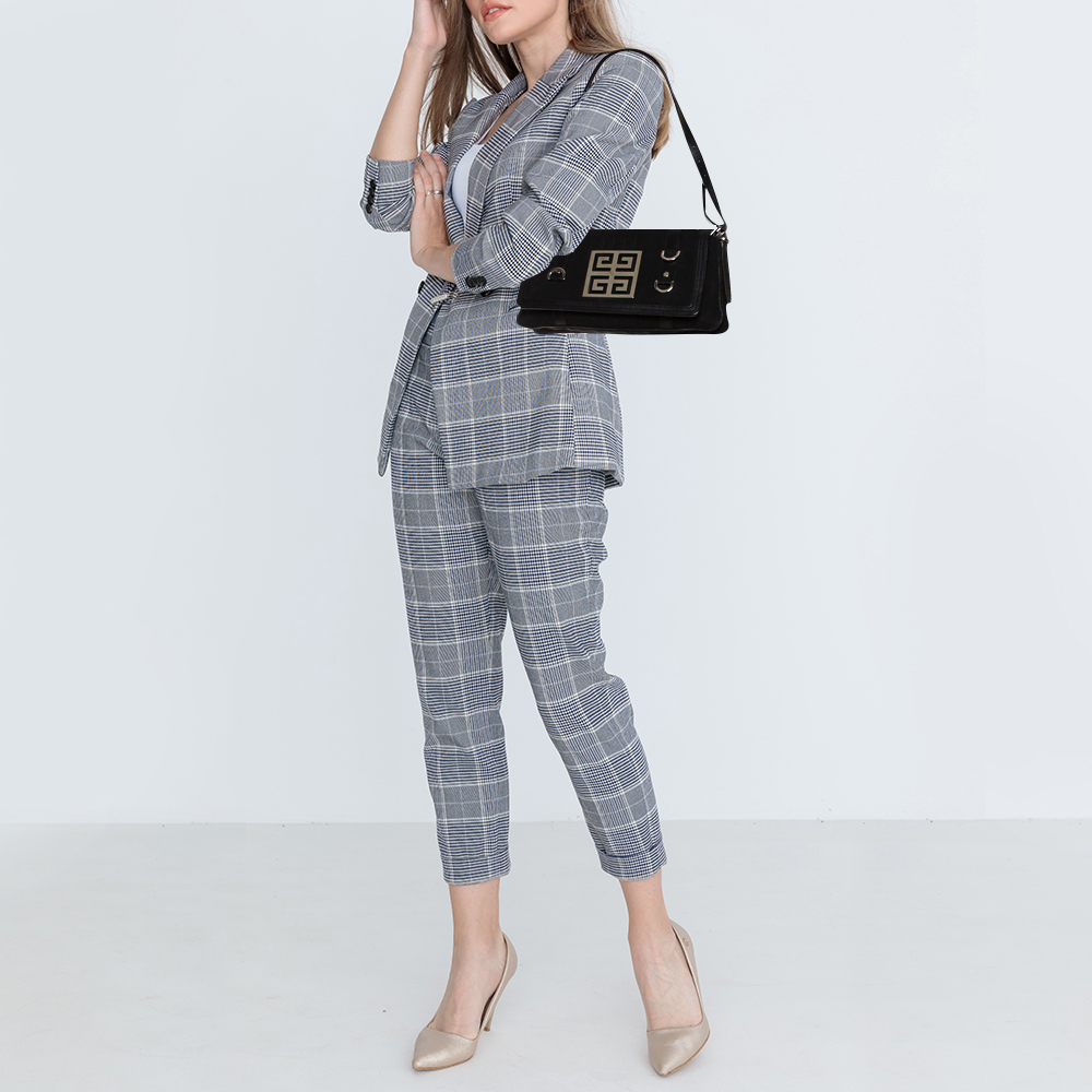 

Givenchy Black Canvas And Leather Flap Shoulder Bag