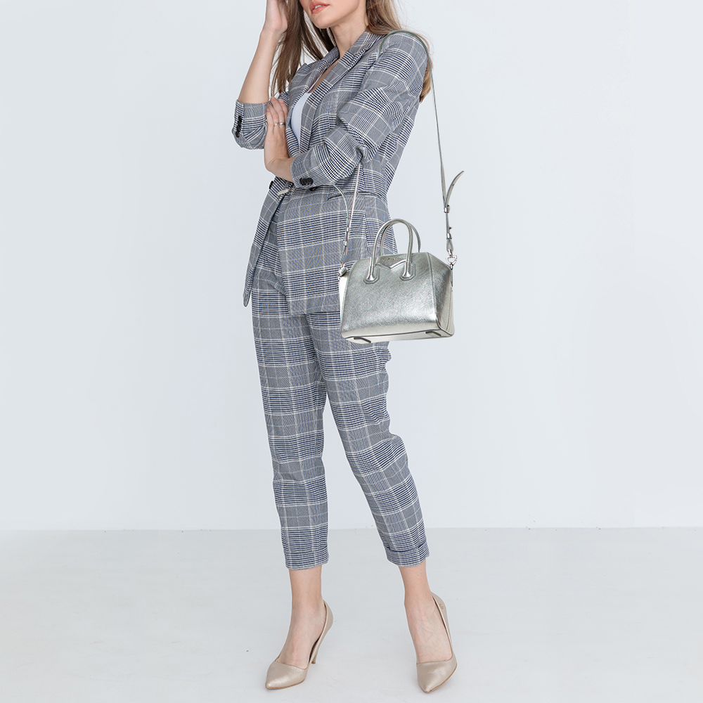 

Givenchy Silver Leather Mini Antigona Satchel