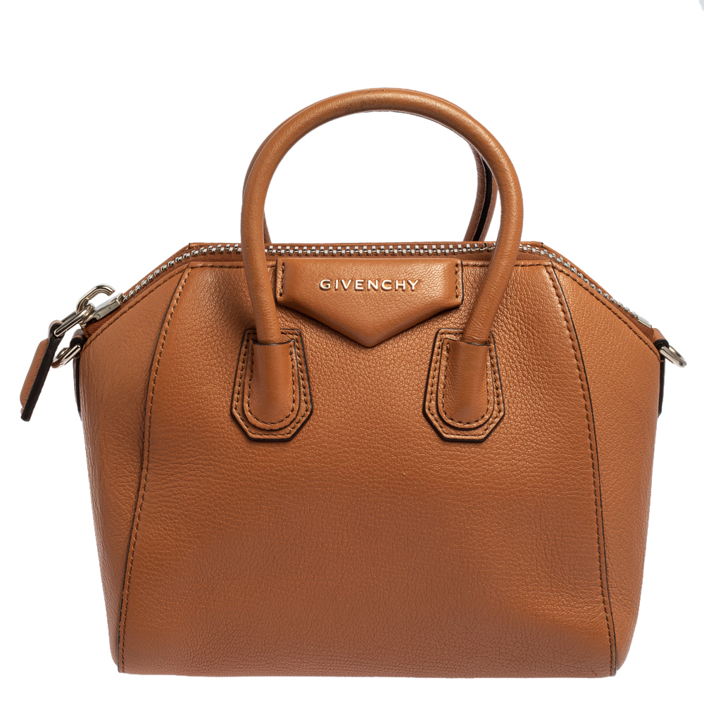 Pre-owned Givenchy Brown Leather Mini Antigona Satchel
