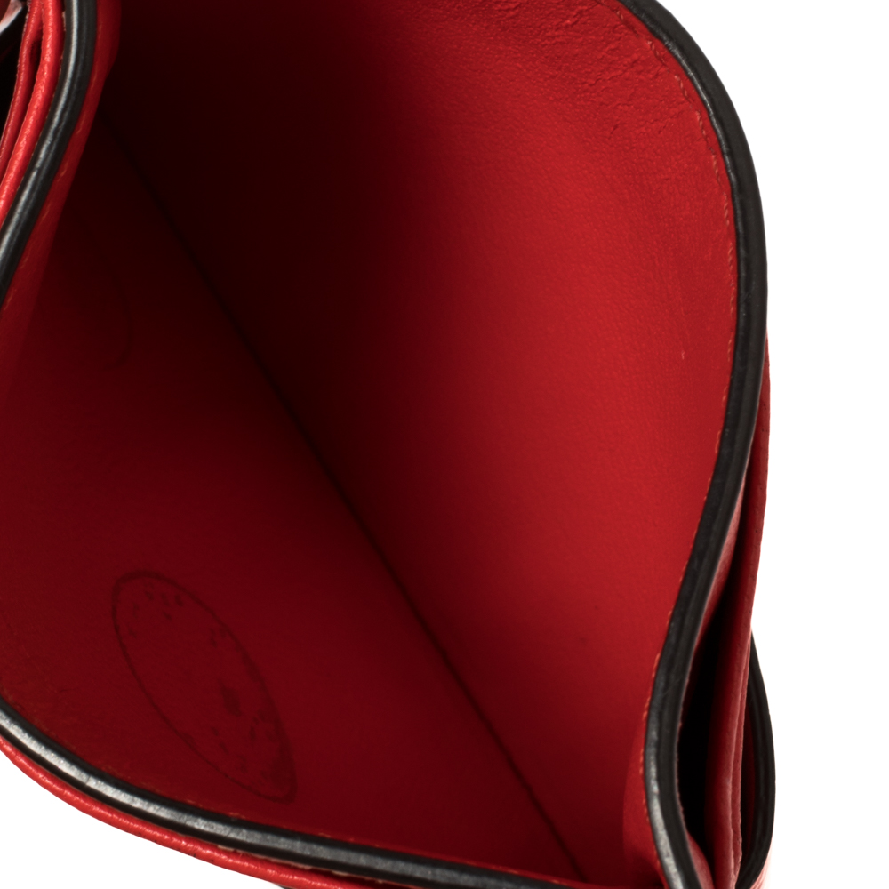 

Givenchy Red Croc Embossed Leather and Leather Card Case