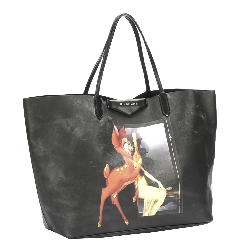 

Givenchy Black Leather Bambi Tote Bag