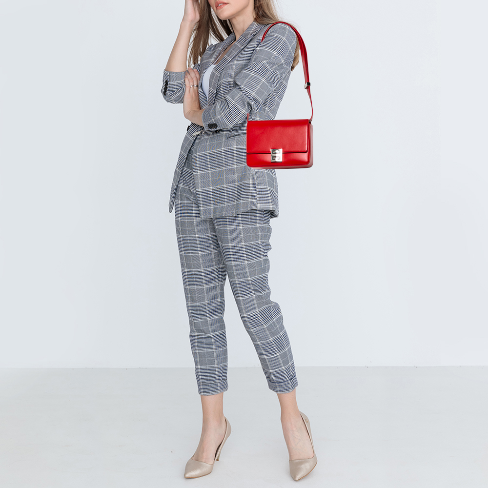 

Givenchy Red Leather Flap Shoulder Bag