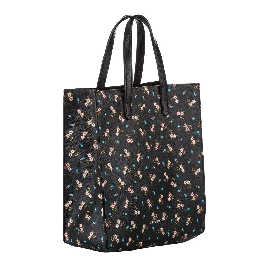 

Givenchy Black/Multicolor Leather Floral Antigona Tote Bag