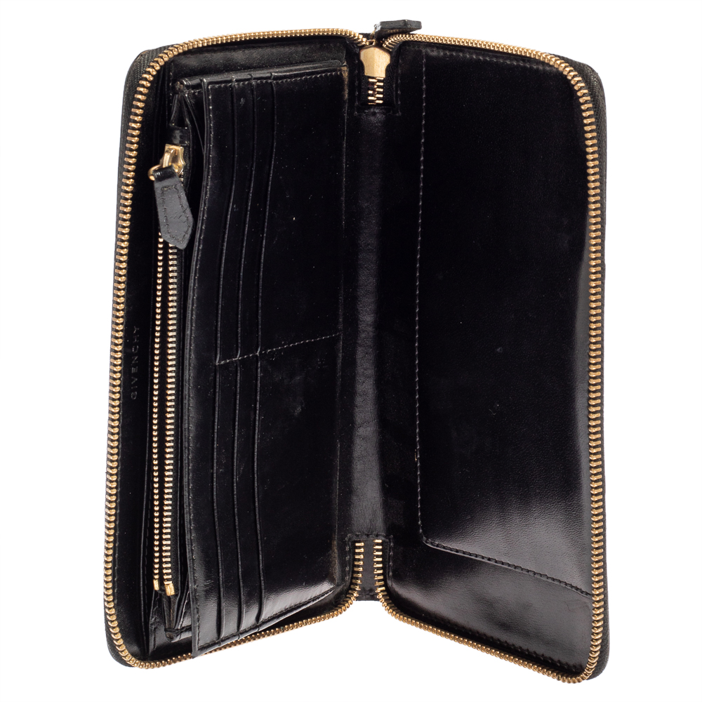 

Givenchy Black Leather Antigona Zip Around Wallet