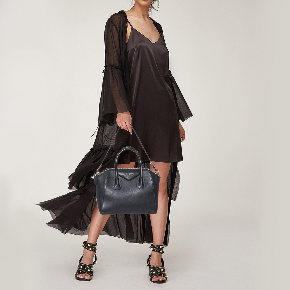 

Givenchy Navy Blue Leather Small Antigona Satchel