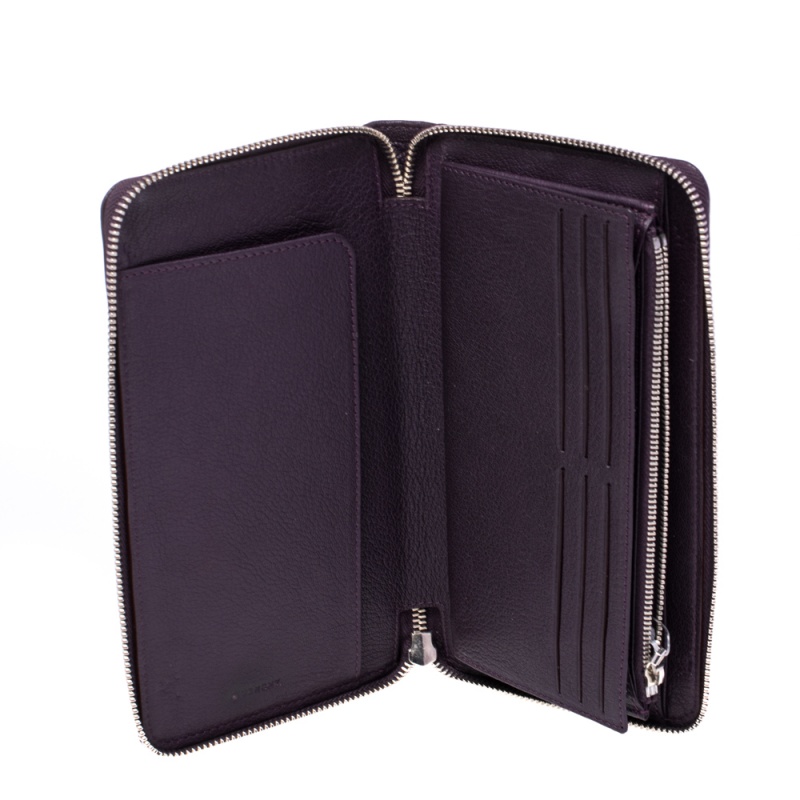 

Givenchy Plum Leather Pandora Zip Around Organizer Wallet, Purple