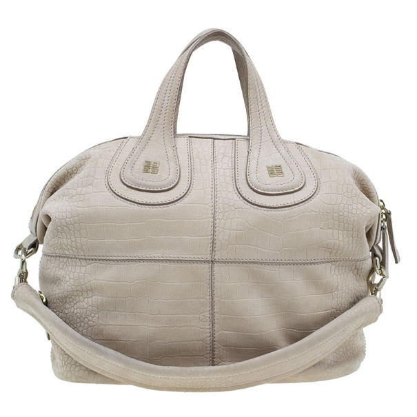 مملوكة مسبقًا Givenchy Beige Leather Elephant Print Nightingale Tote
