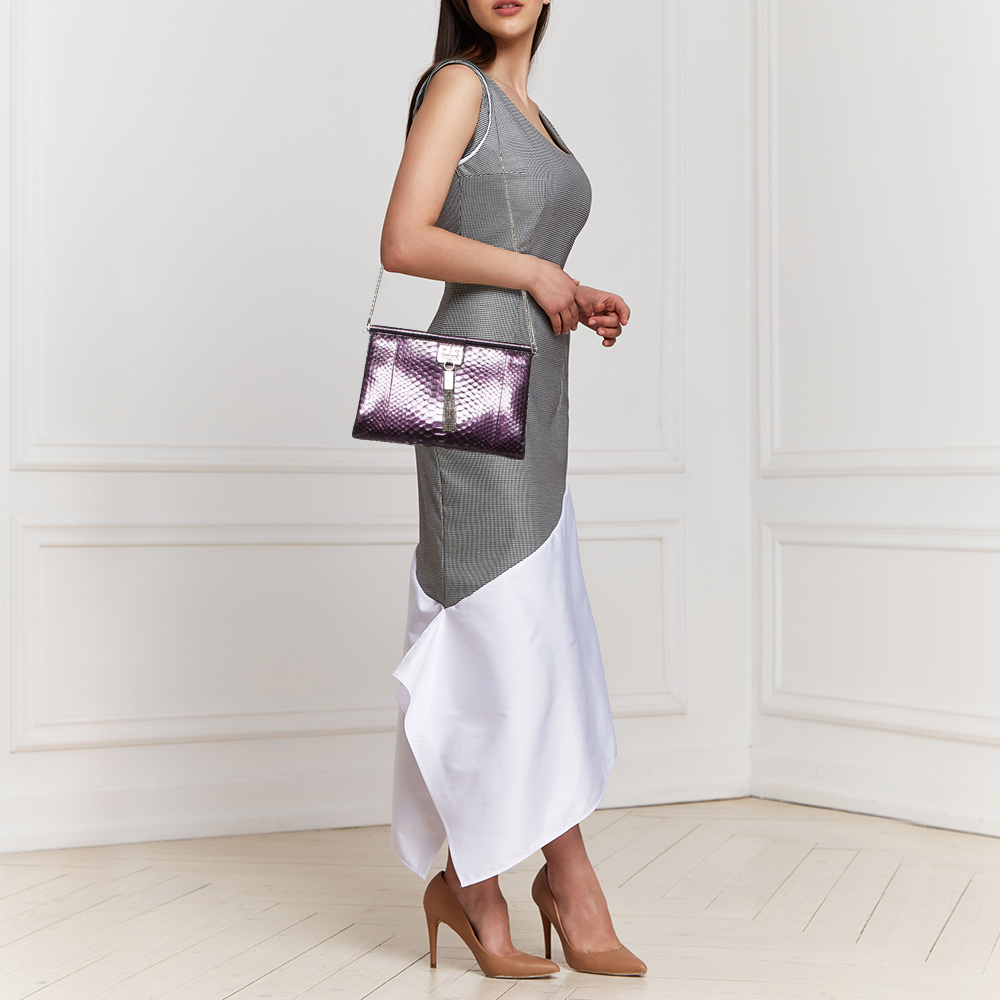 

Givenchy Purple Python Leather Shoulder Bag