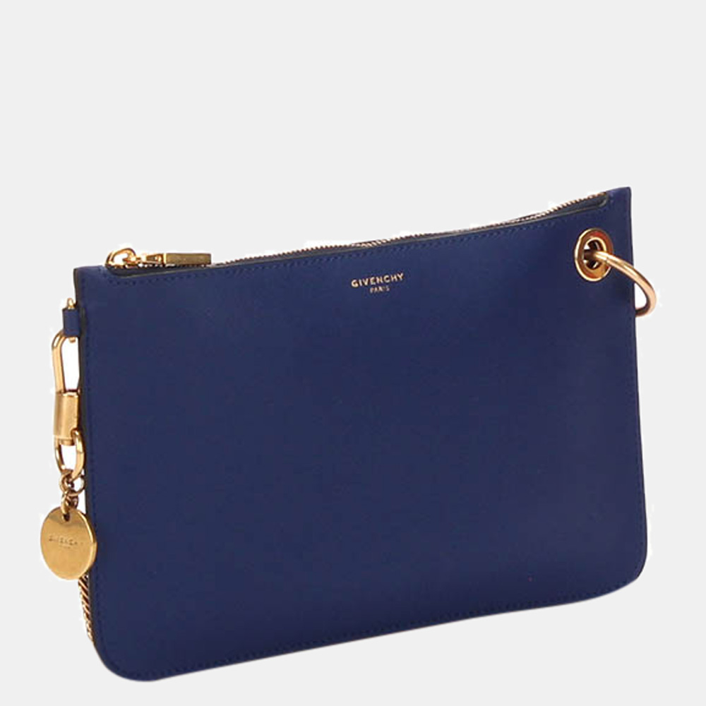 Givenchy Blue Leather GV Shopper Chain Wallet