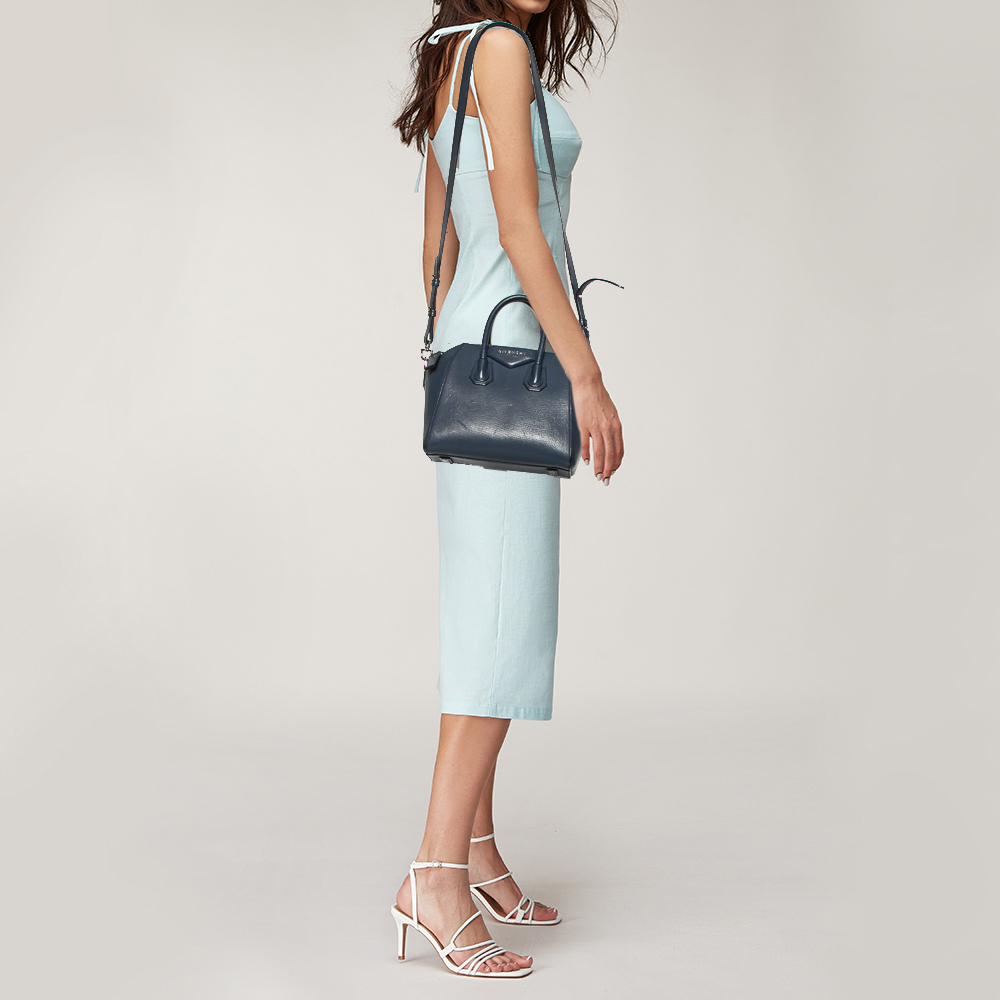 

Givenchy Navy Blue Leather Mini Antigona Satchel