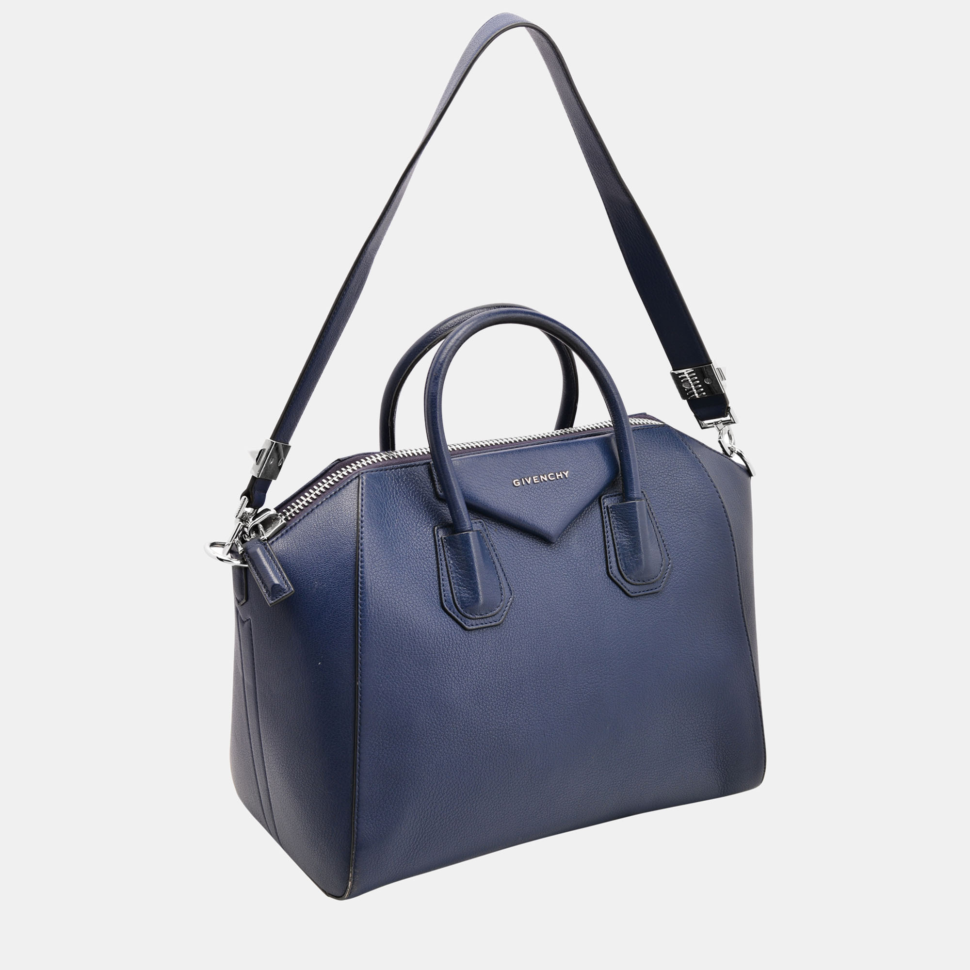 

Givenchy Blue Leather Medium Antigona Satchel Bag