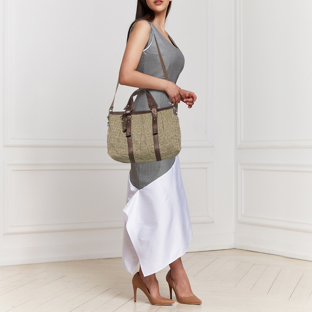

Givenchy Green/Brown Monogram Canvas and Leather Tote