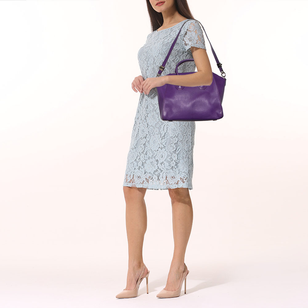 

Givenchy Purple Leather Medium Antigona Satchel