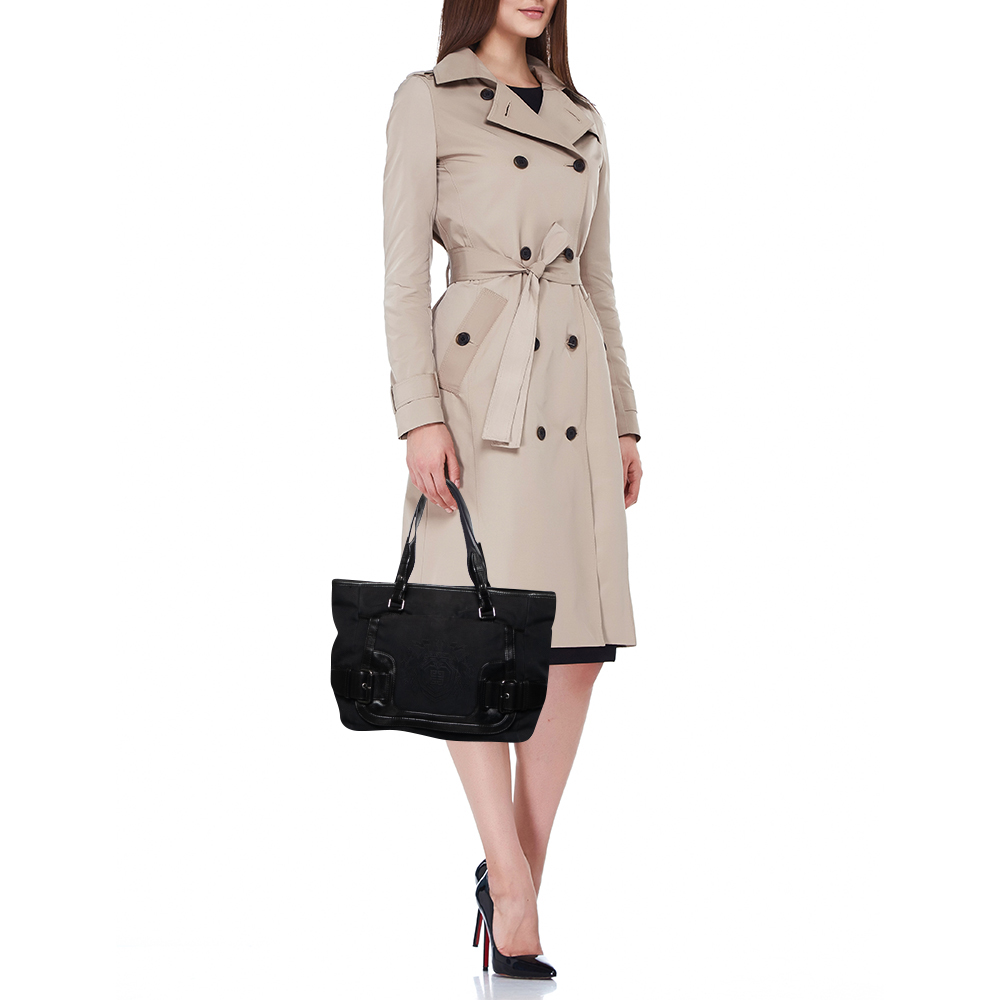 

Givenchy Black Canvas and Leather Buckle Detail Tote