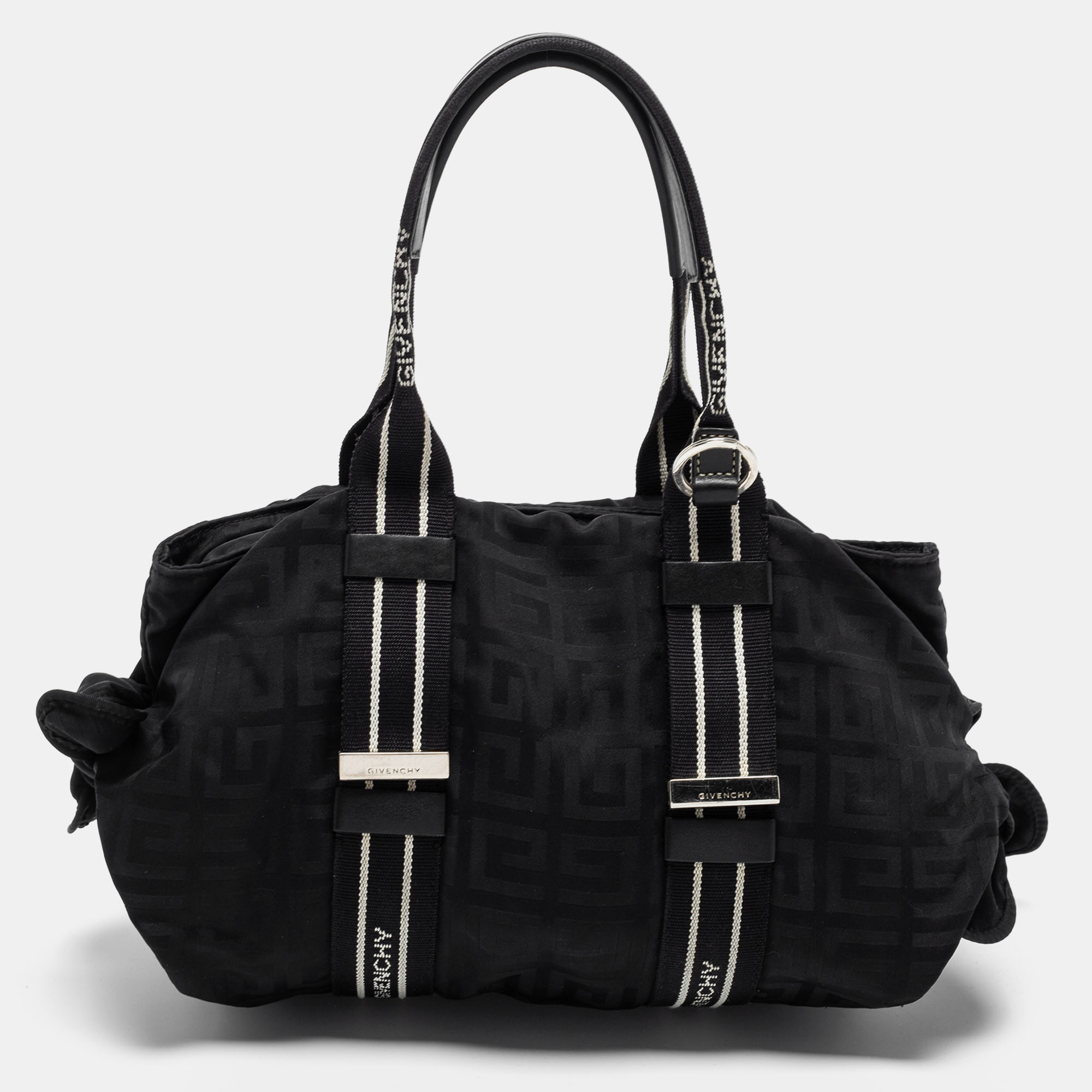 Pre Owned Givenchy Black Nylon Bow Baguette Bag