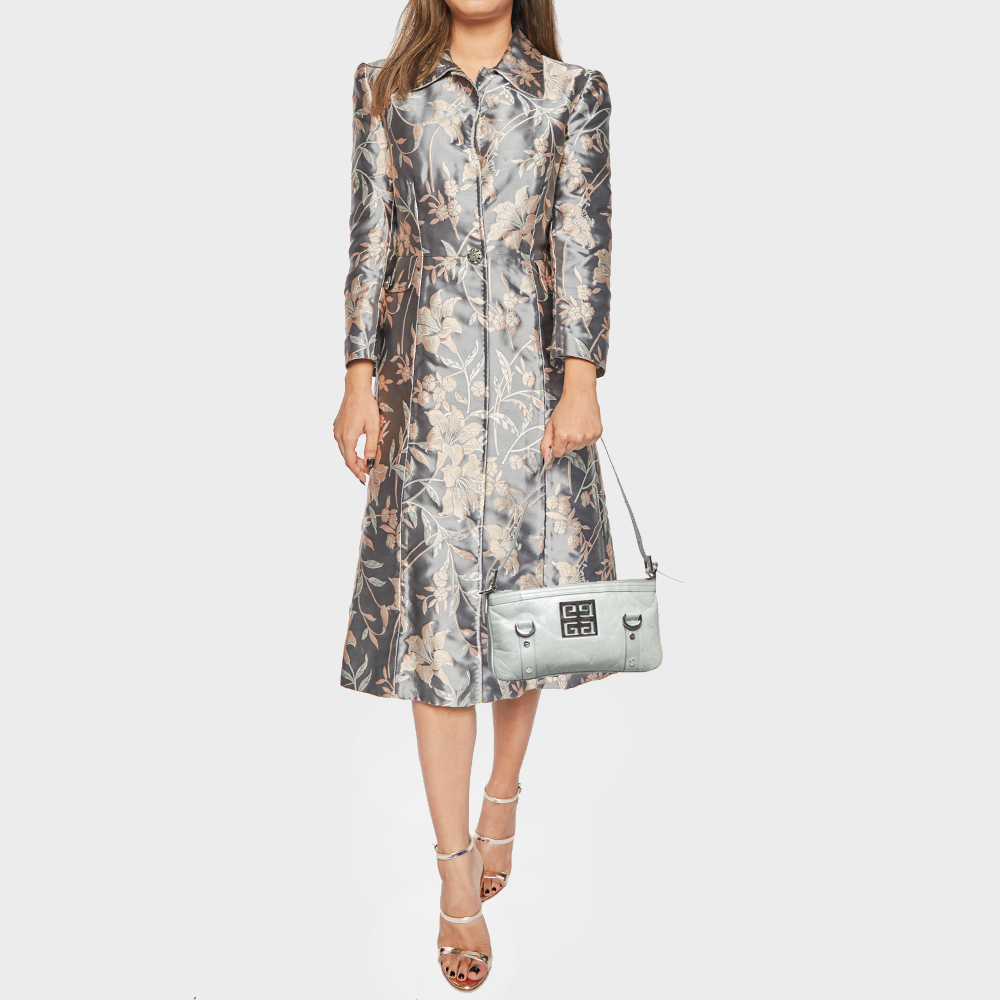 

Givenchy Light Blue Leather Logo Baguette Bag
