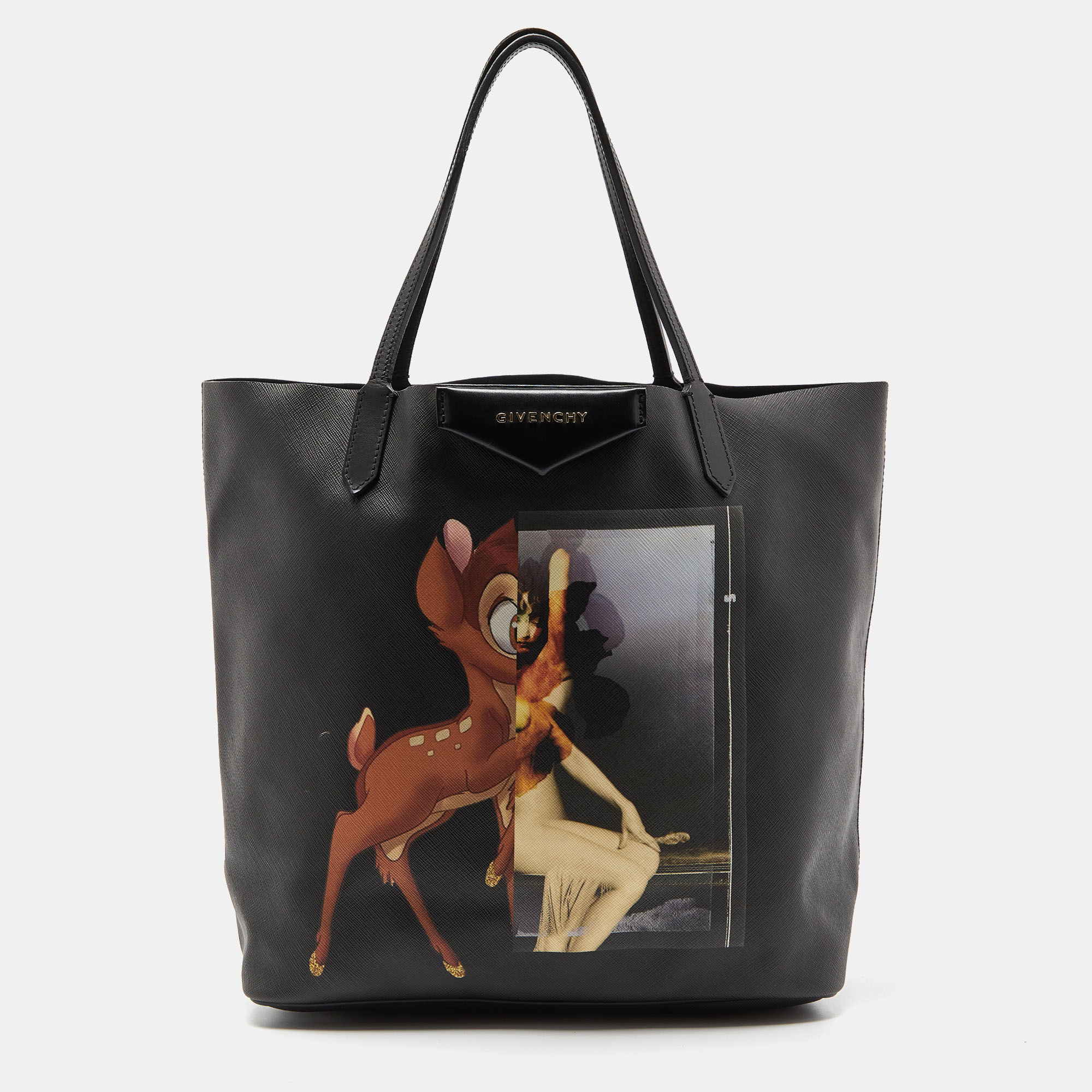 

Givenchy Black Bambi Print Coated Canvas and Leather Antigona Shopper Tote
