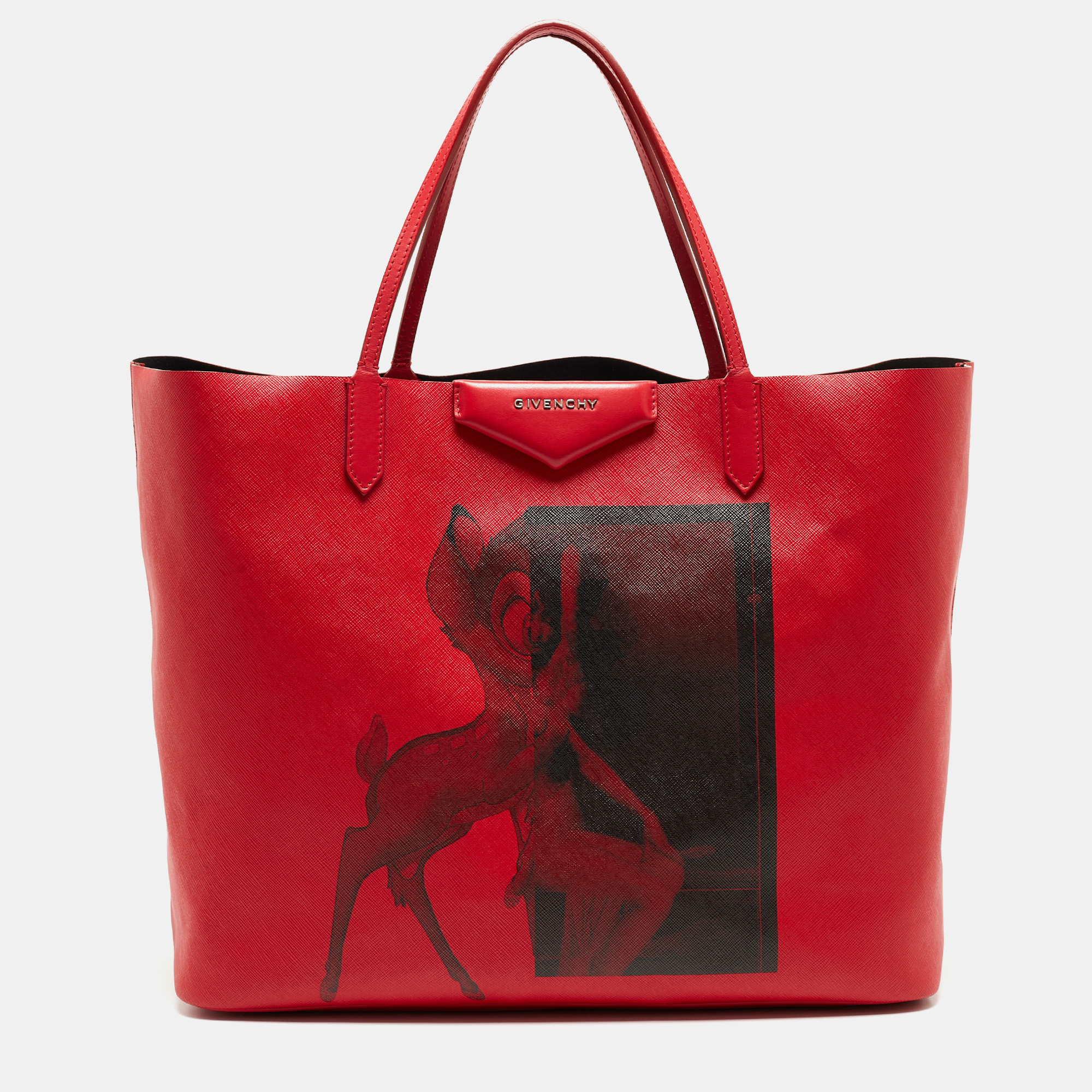 

Givenchy Red Leather  Bambi Antigona Shopper Tote