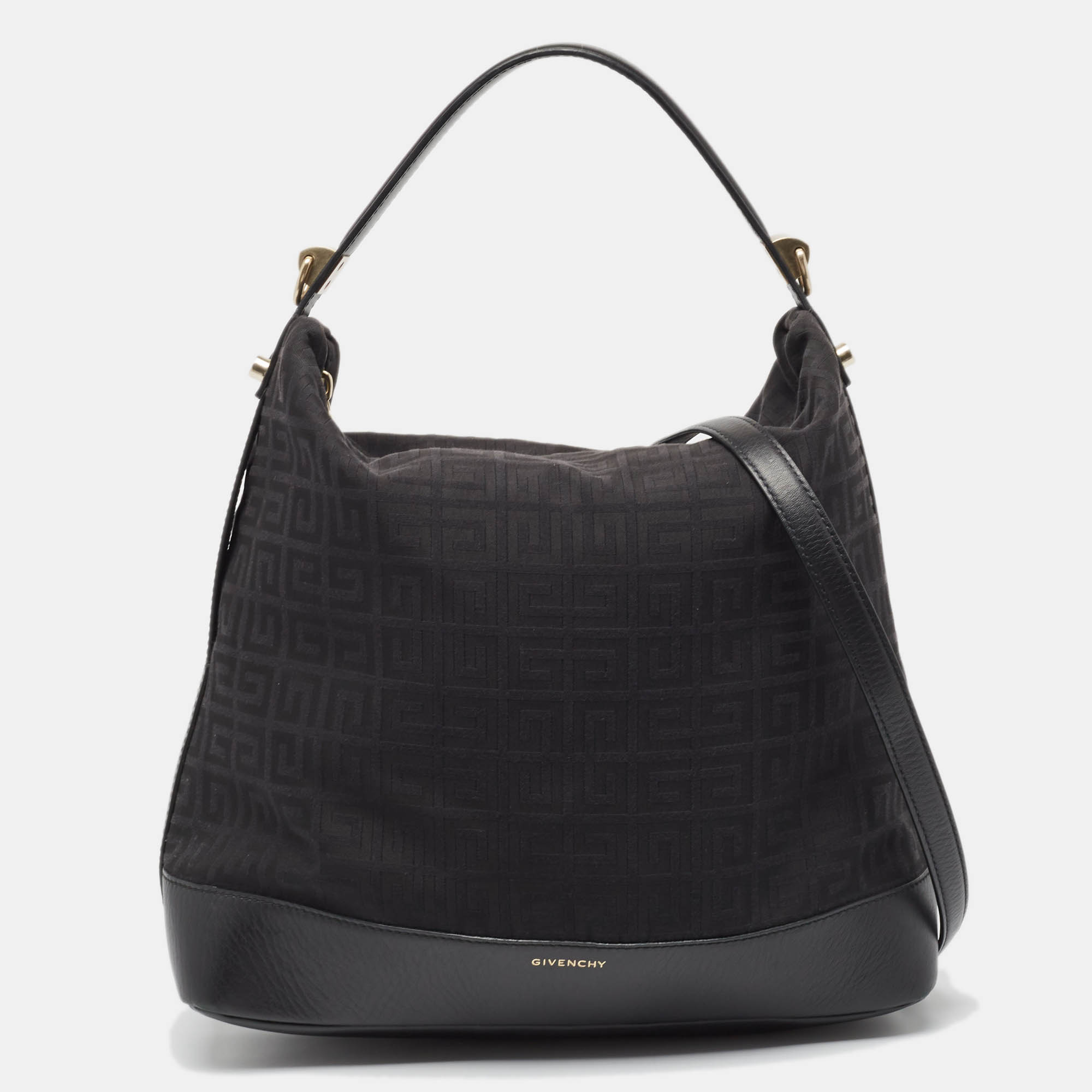 

Givenchy Black Monogram Canvas and Leather Bucket Bag