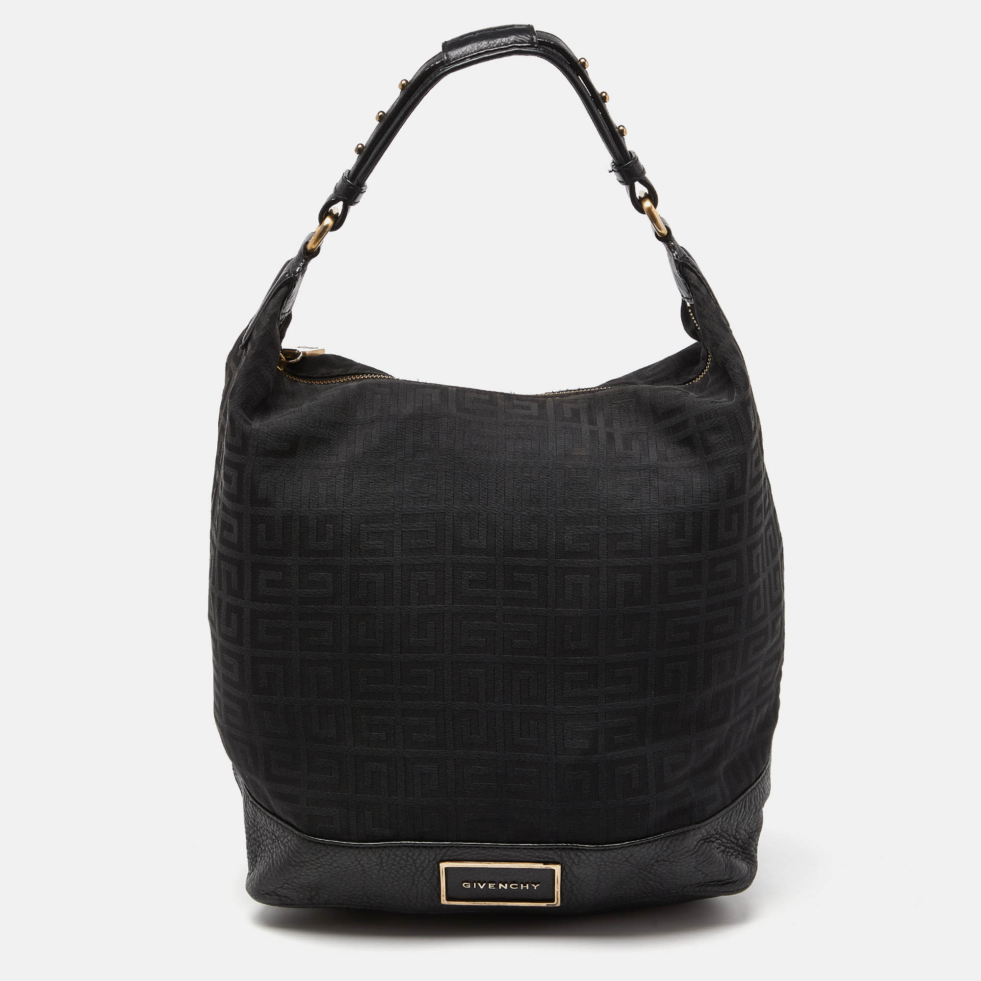 

Givenchy Black Monogram Canvas and Leather Bucket Hobo