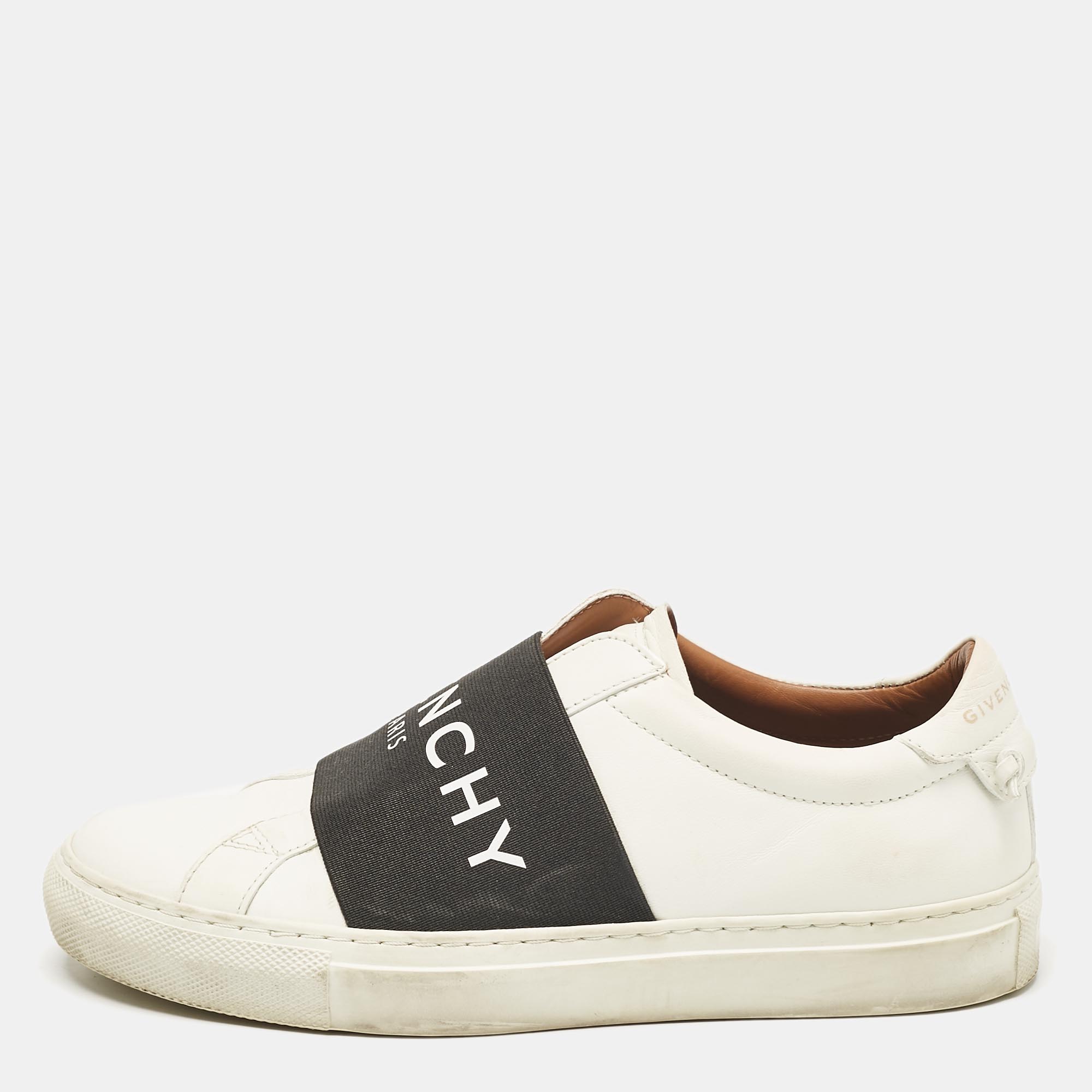 

Givenchy White/Black Leather Urban Street Slip On Sneakers Size