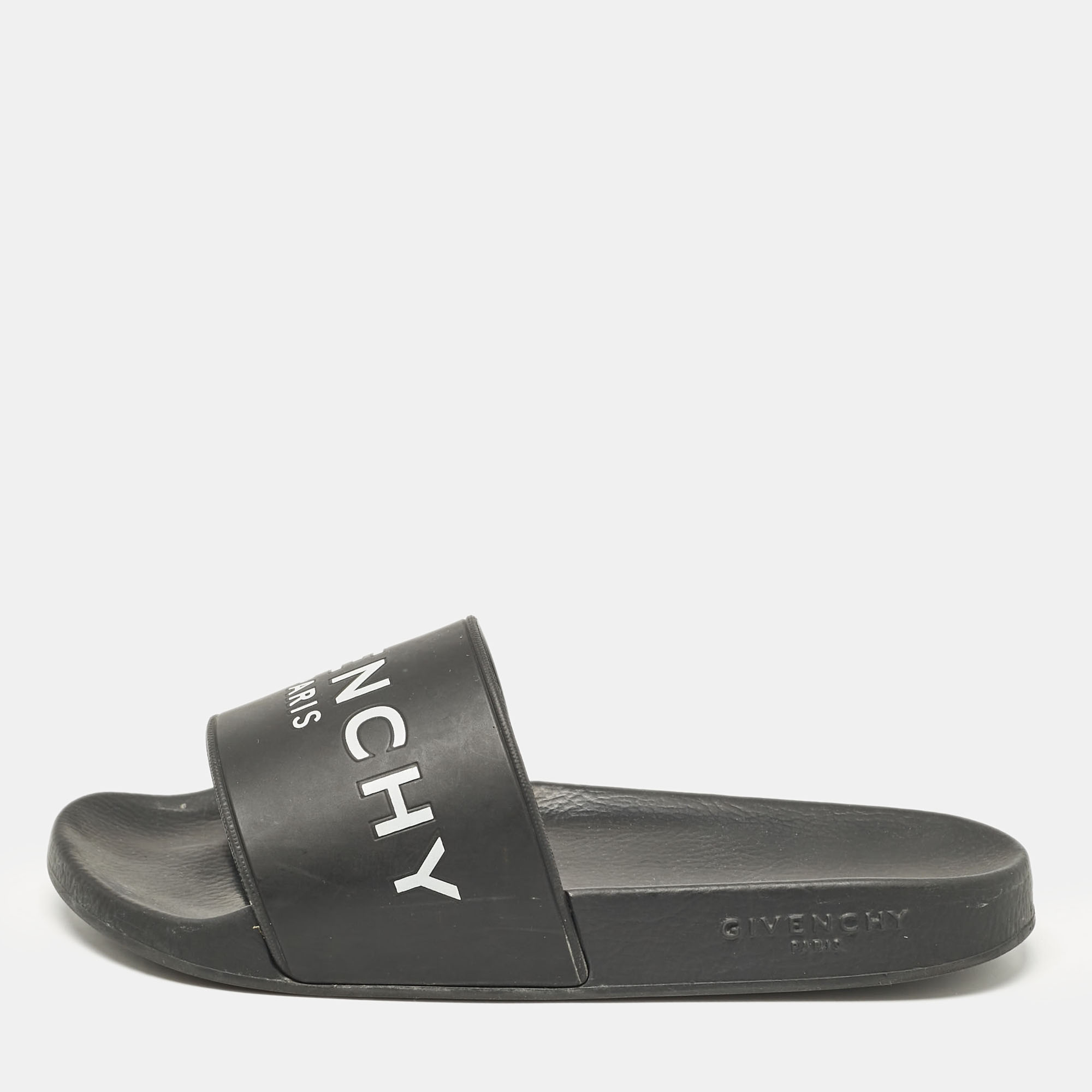 

Givenchy Black Rubber Logo Pool Slides Size