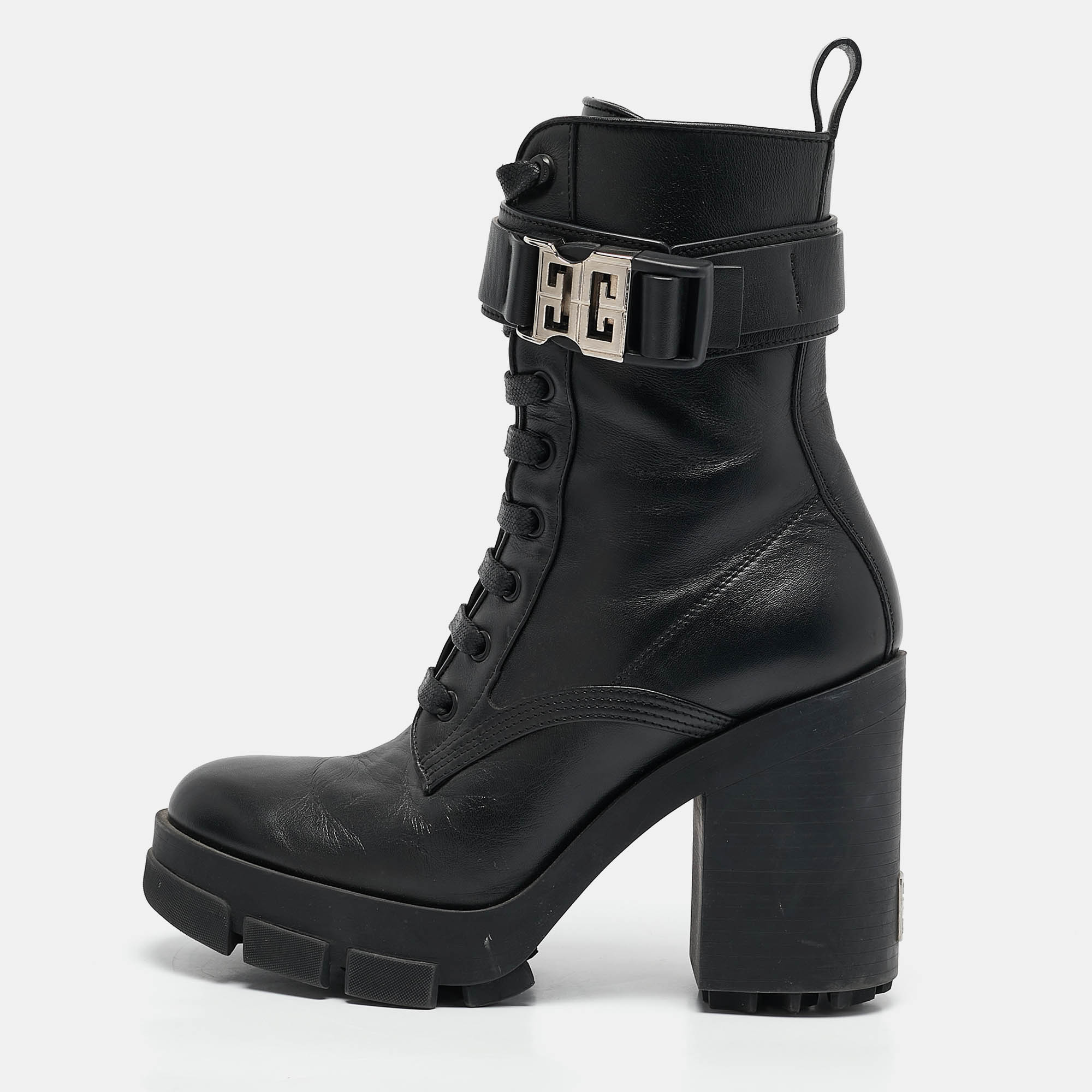 

Givenchy Black Leather Ankle Length Boots Size