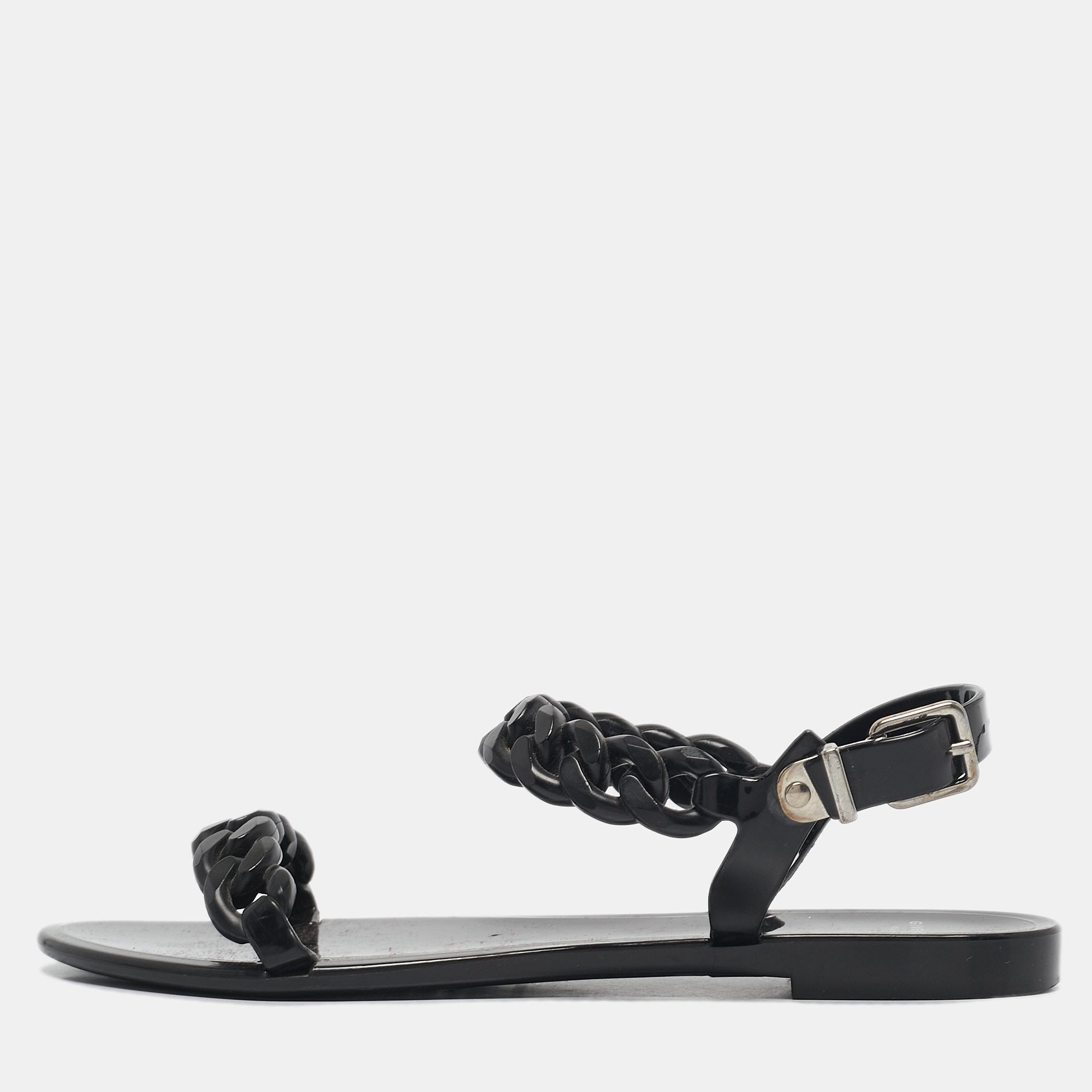 

Givenchy Black Jelly Chain Flat Sandals Size