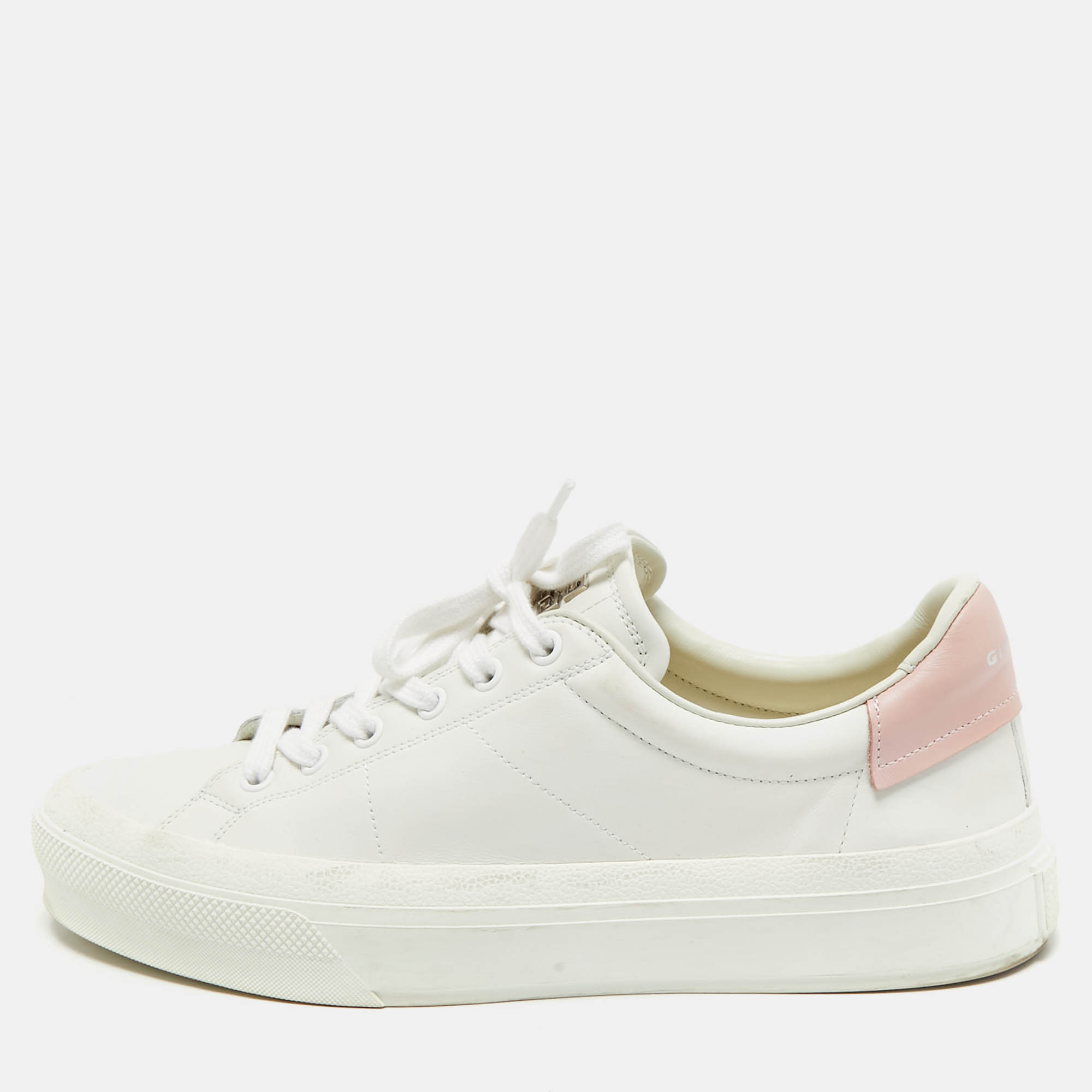 

Givenchy White/Pink Leather Low Top Sneakers Size