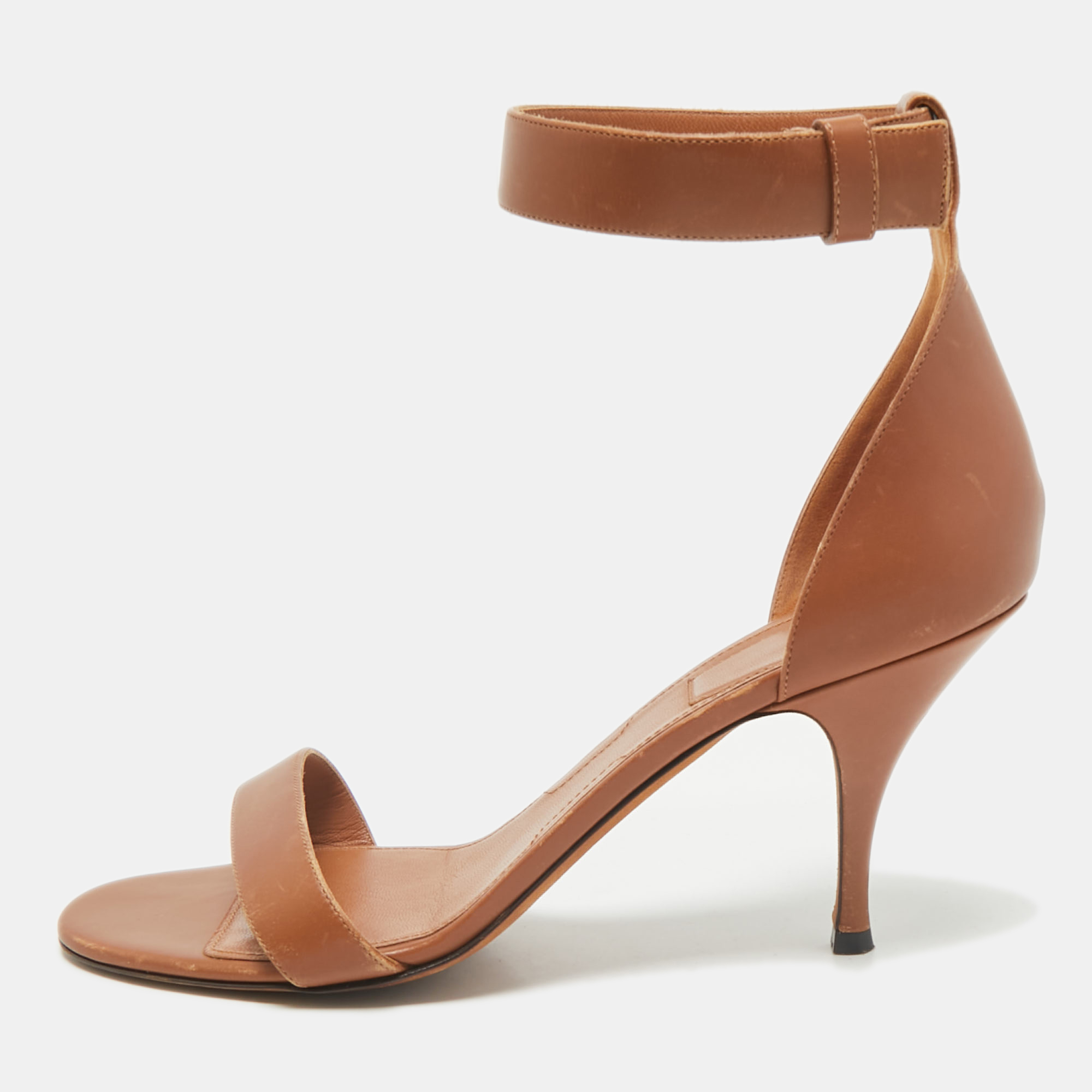 

Givenchy Tan Leather Ankle Strap Sandals Size