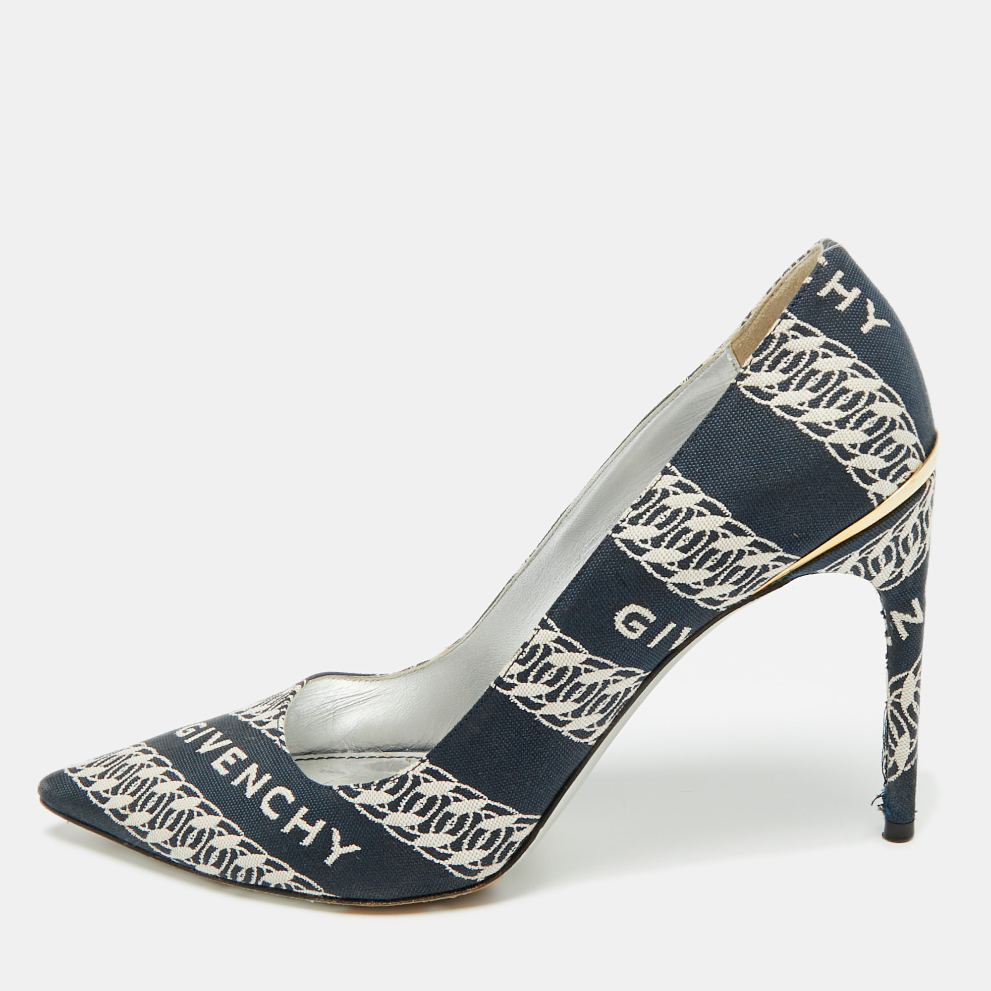 

Givenchy G-Chain Size  Navy Blue/White Canvas Givenchy Chain Pumps