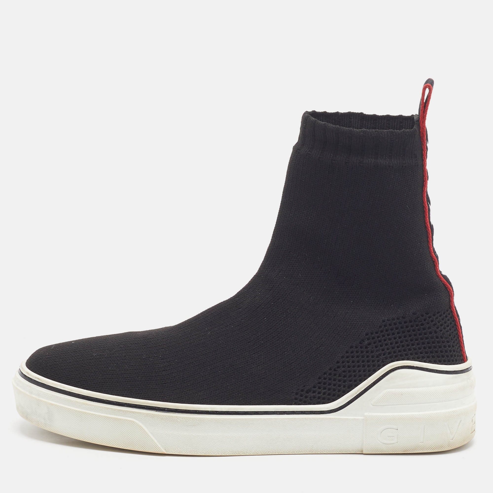 Pre-owned Givenchy George V Size 39 Black Knit Fabric Slip On Sneakers