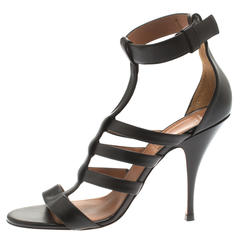 

Givenchy Black Leather Kali Strappy Sandals Size