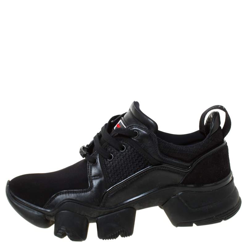 low jaw sneakers in neoprene and leather