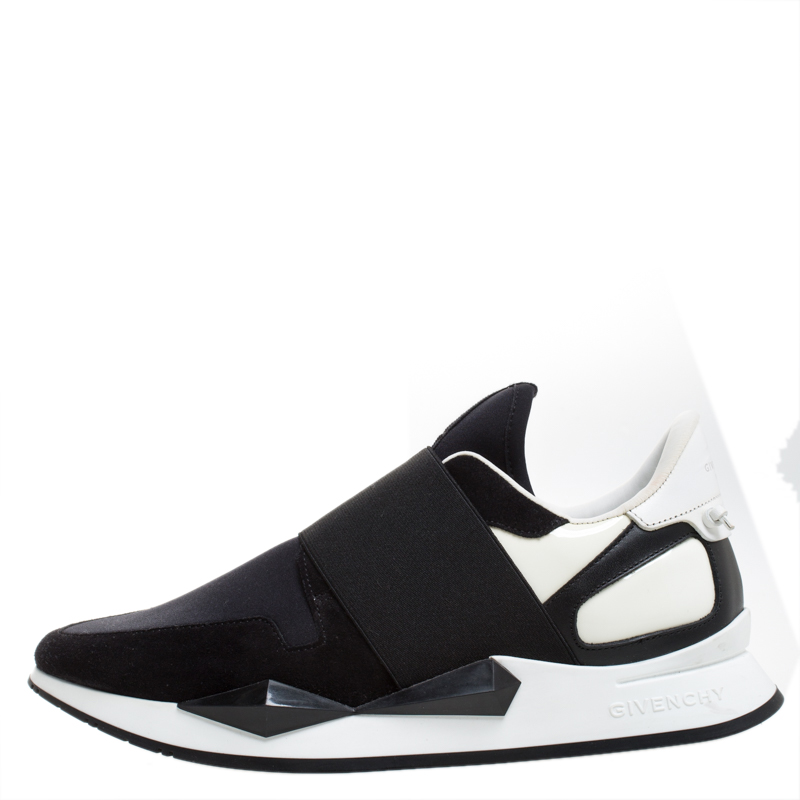 

Givenchy Black/White Neoprene Runner Elastic Slip On Sneakers Size