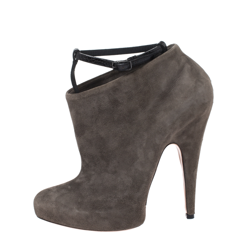 

Givenchy Grey Suede T Bar Strap Platform Ankle Boots Size