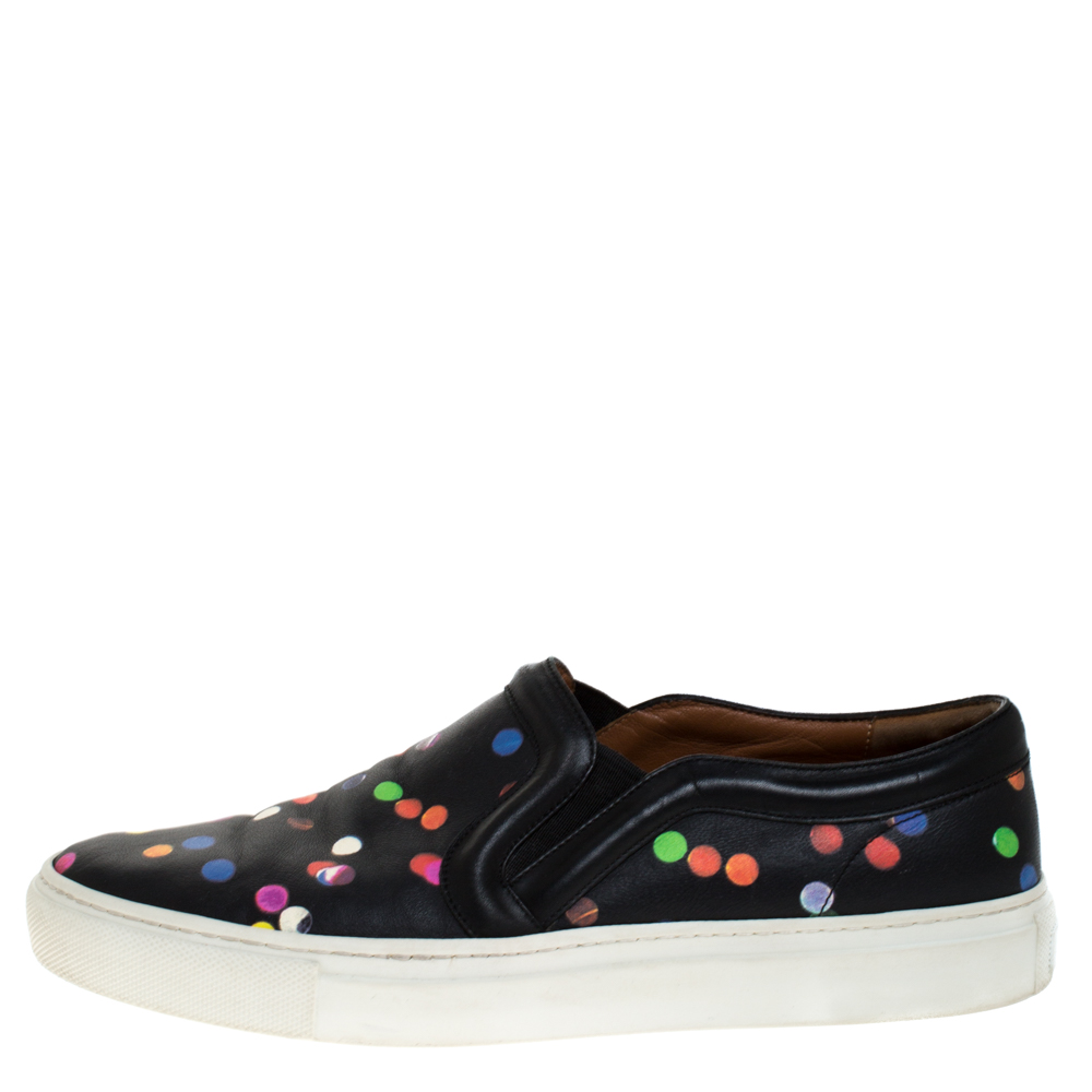 

Givenchy Black Leather Confetti Slip On Sneakers Size