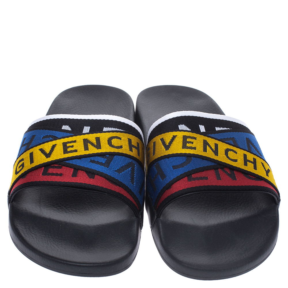 Givenchy multicolor 2024 logo strap slides