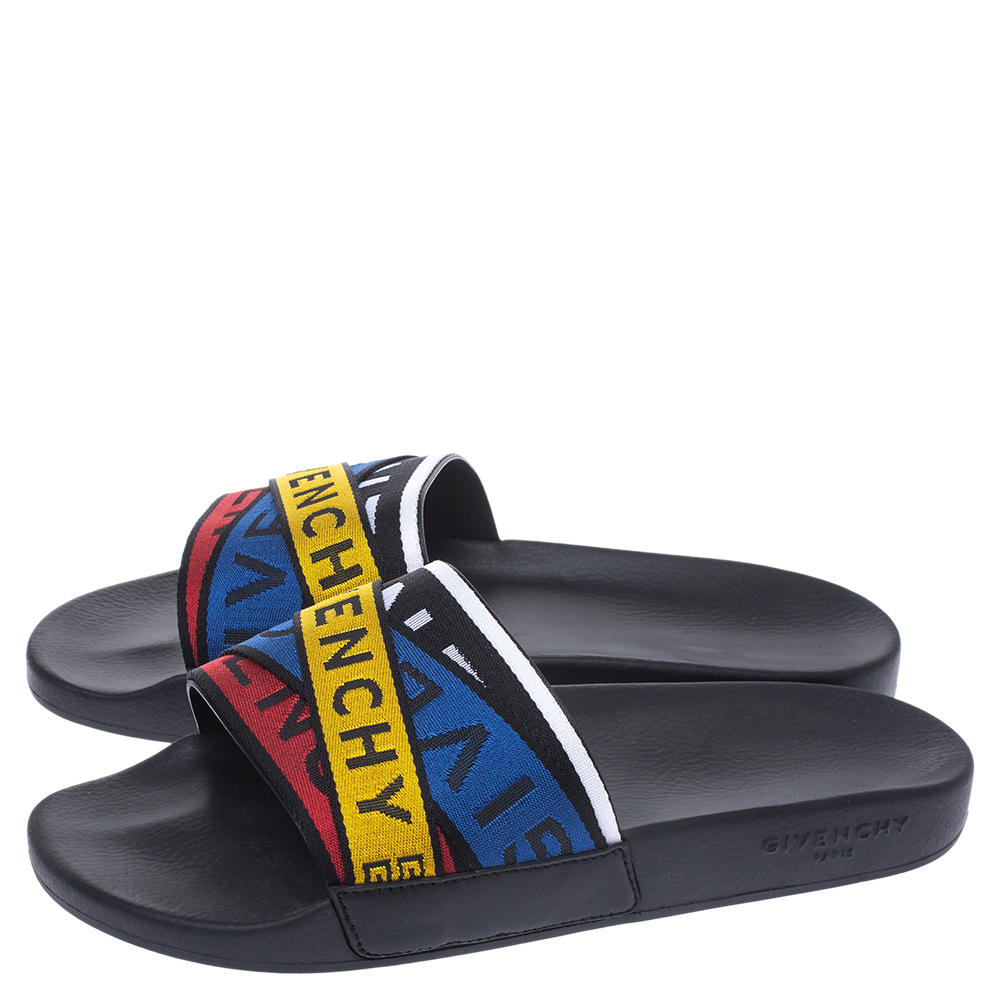 Givenchy multicolor 2024 logo strap slides