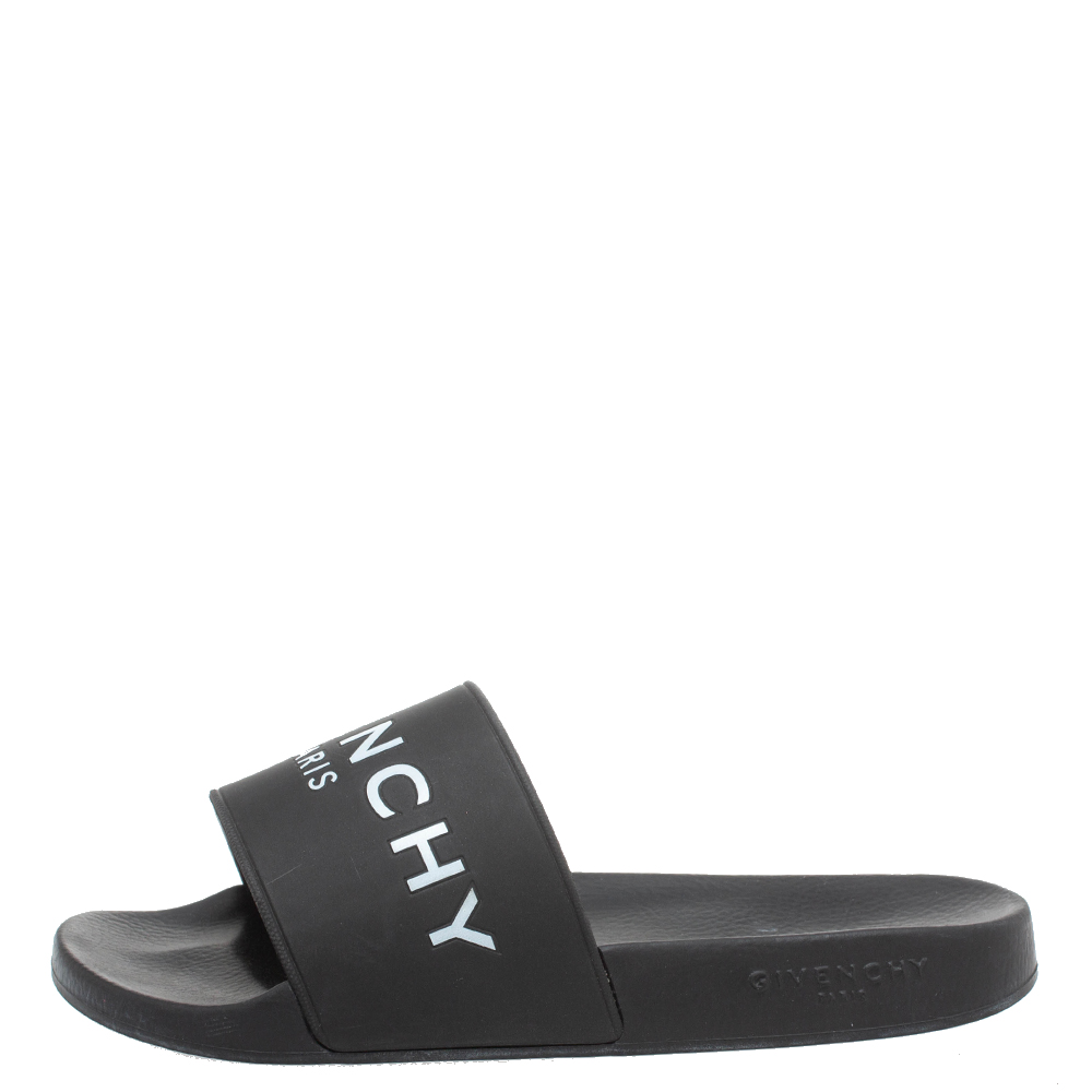 

Givenchy Black Rubber Logo Pool Slides Size