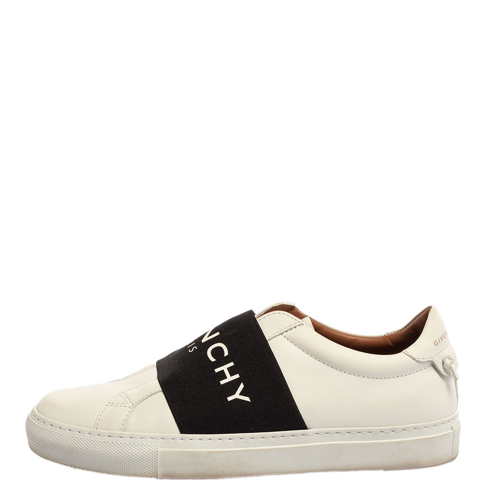 

Givenchy White/Black Leather Urban Street Logo Slip On Sneakers Size