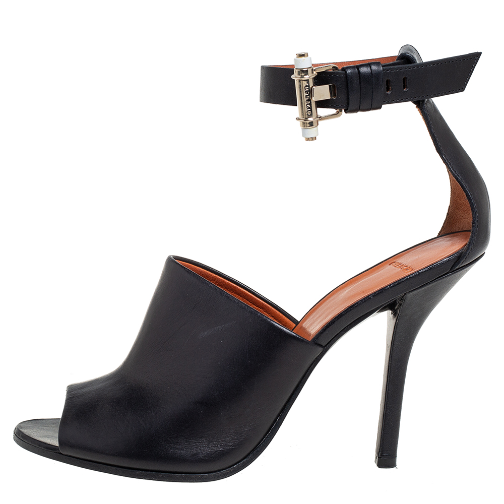 

Givenchy Black Leather Ankle Strap Sandals Size