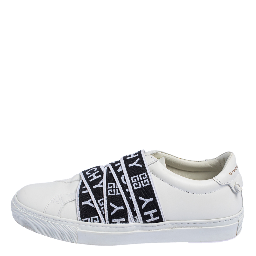 

Givenchy White Leather Webbing Detail Low Top Sneakers Size