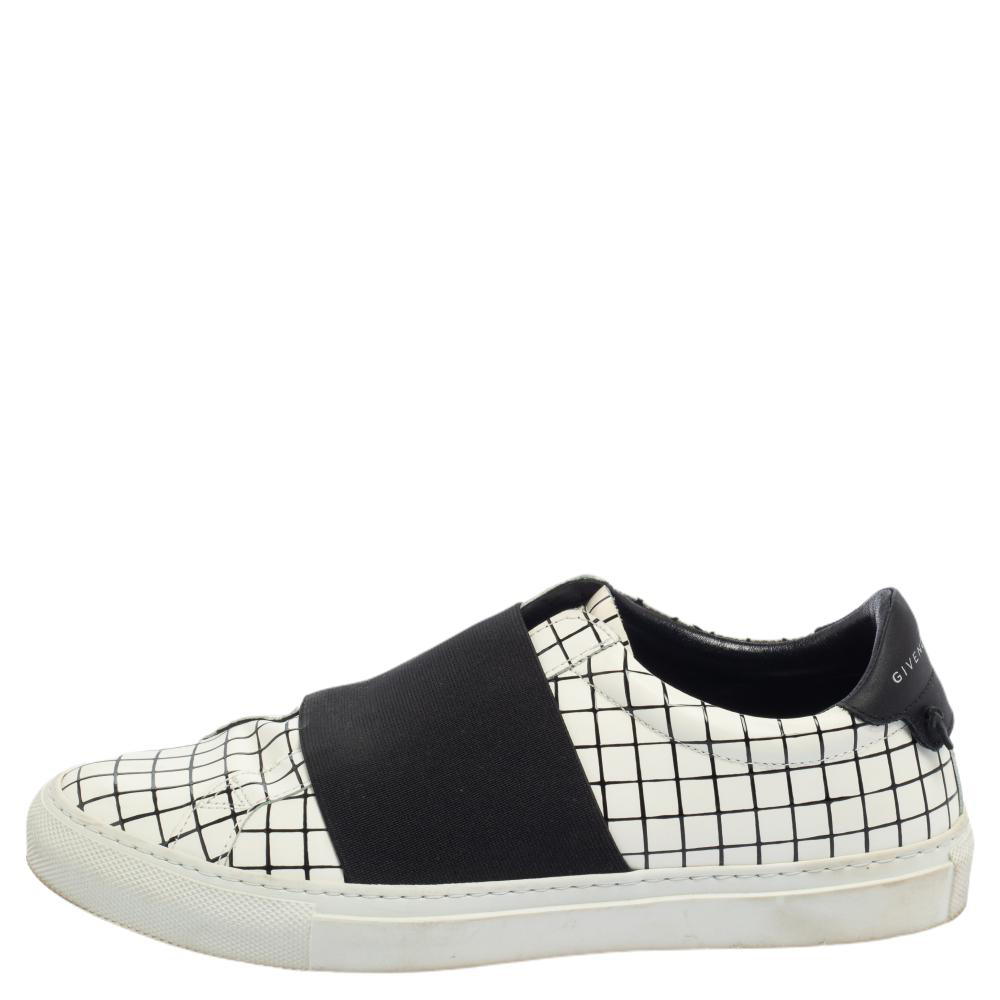 

Givenchy White/Black Check Leather Urban Street Sneakers Size