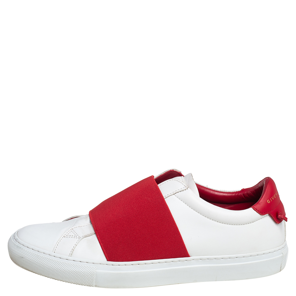 

Givenchy White/Red Leather Urban Knot Elastic Slip On Sneakers Size