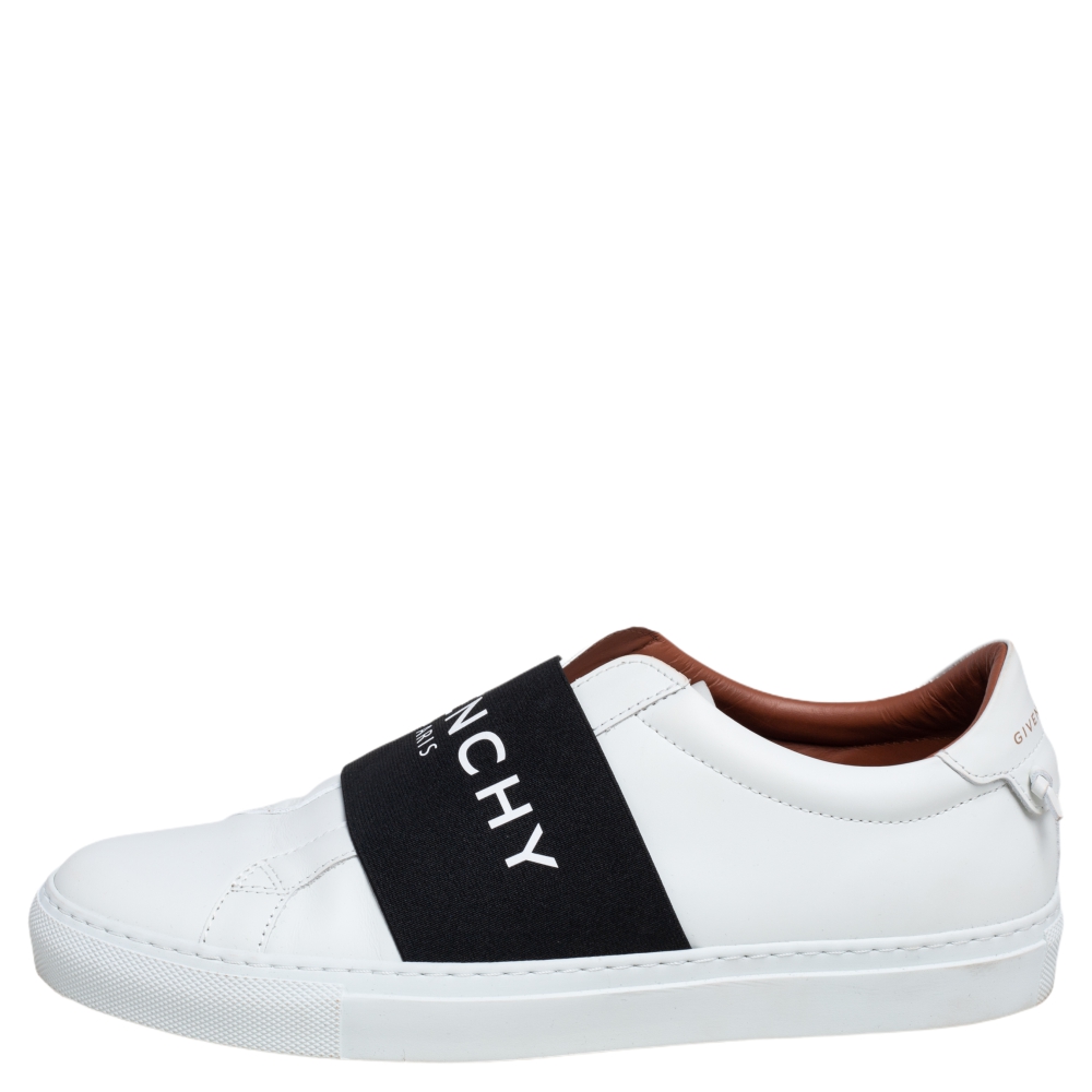 

Givenchy White/Black Leather Urban Street Logo Slip On Sneakers Size