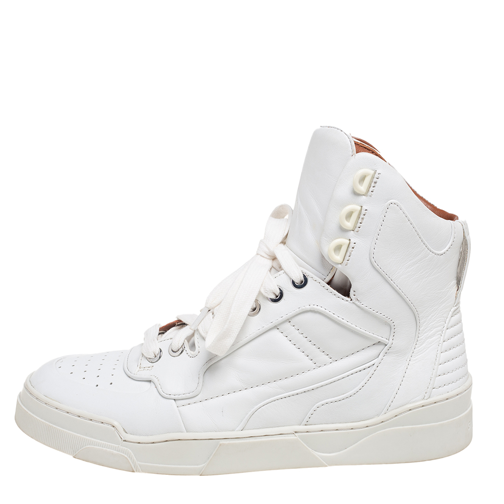 

Givenchy White Leather High Top Sneakers Size