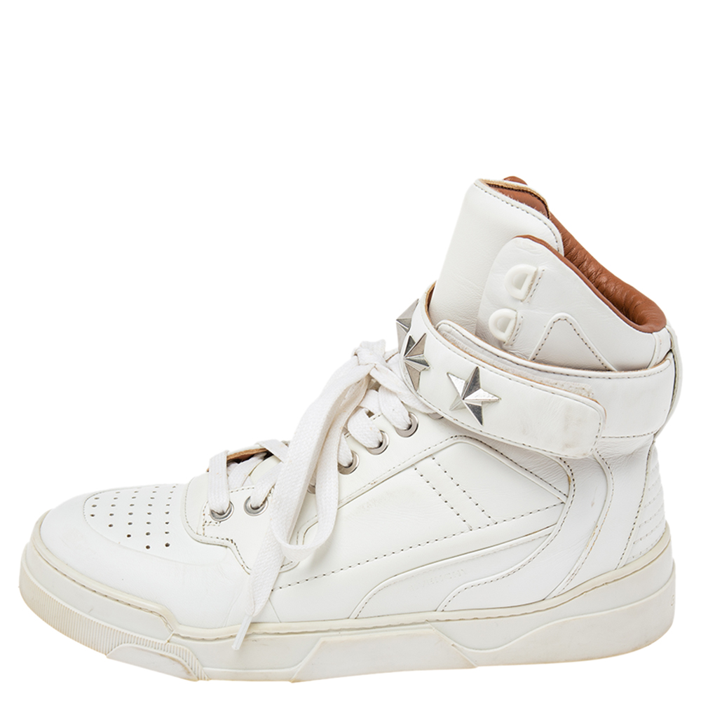 

Givenchy White Leather High Top Sneakers Size