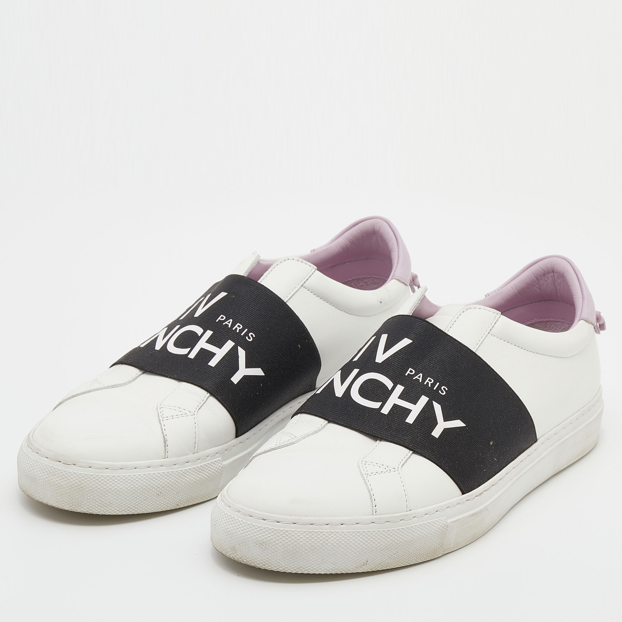 

Givenchy White/Black Leather Urban Street Logo Slip On Sneakers Size